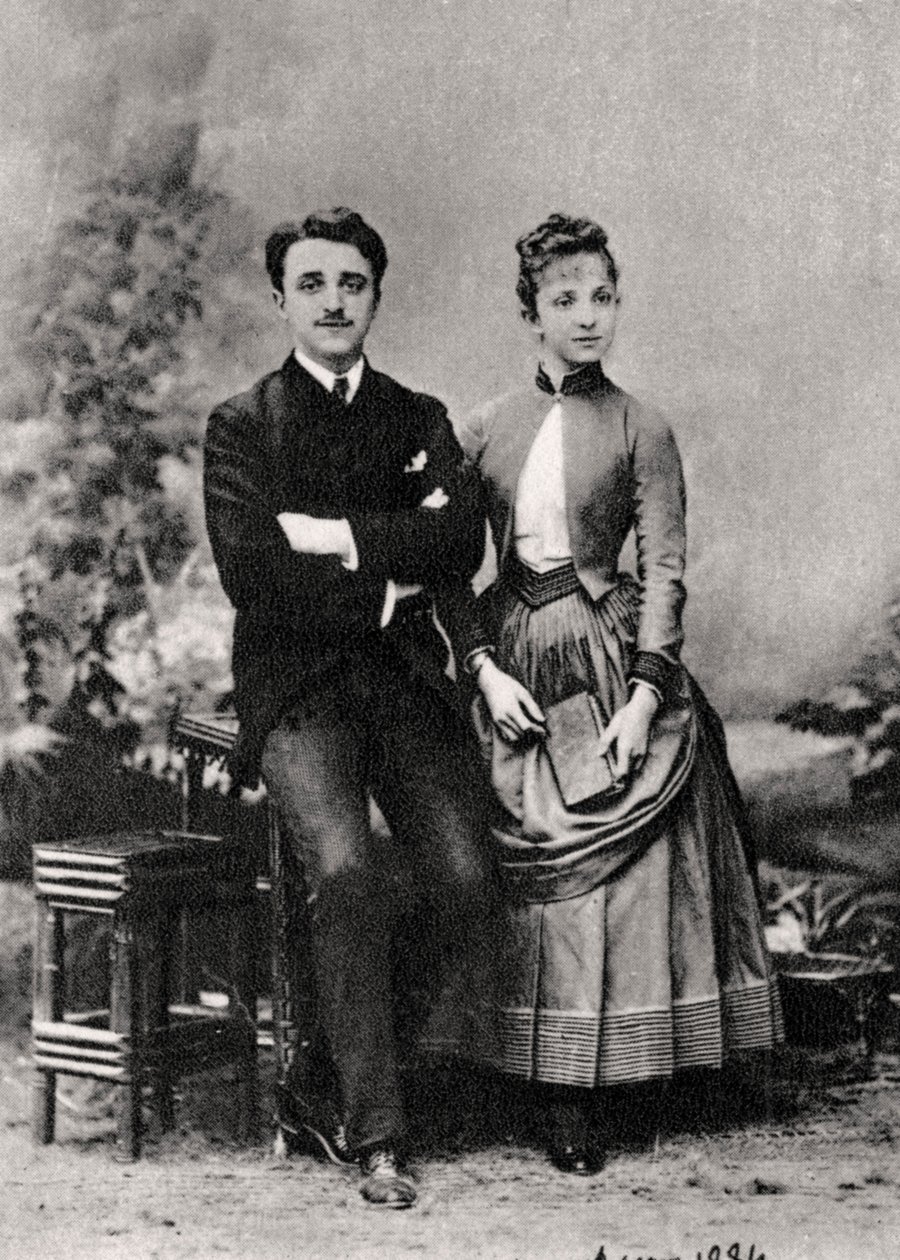 Georges a Jeanne Hugo, vnuci francouzského romanopisce Victora Huga, 1884 od Unbekannt