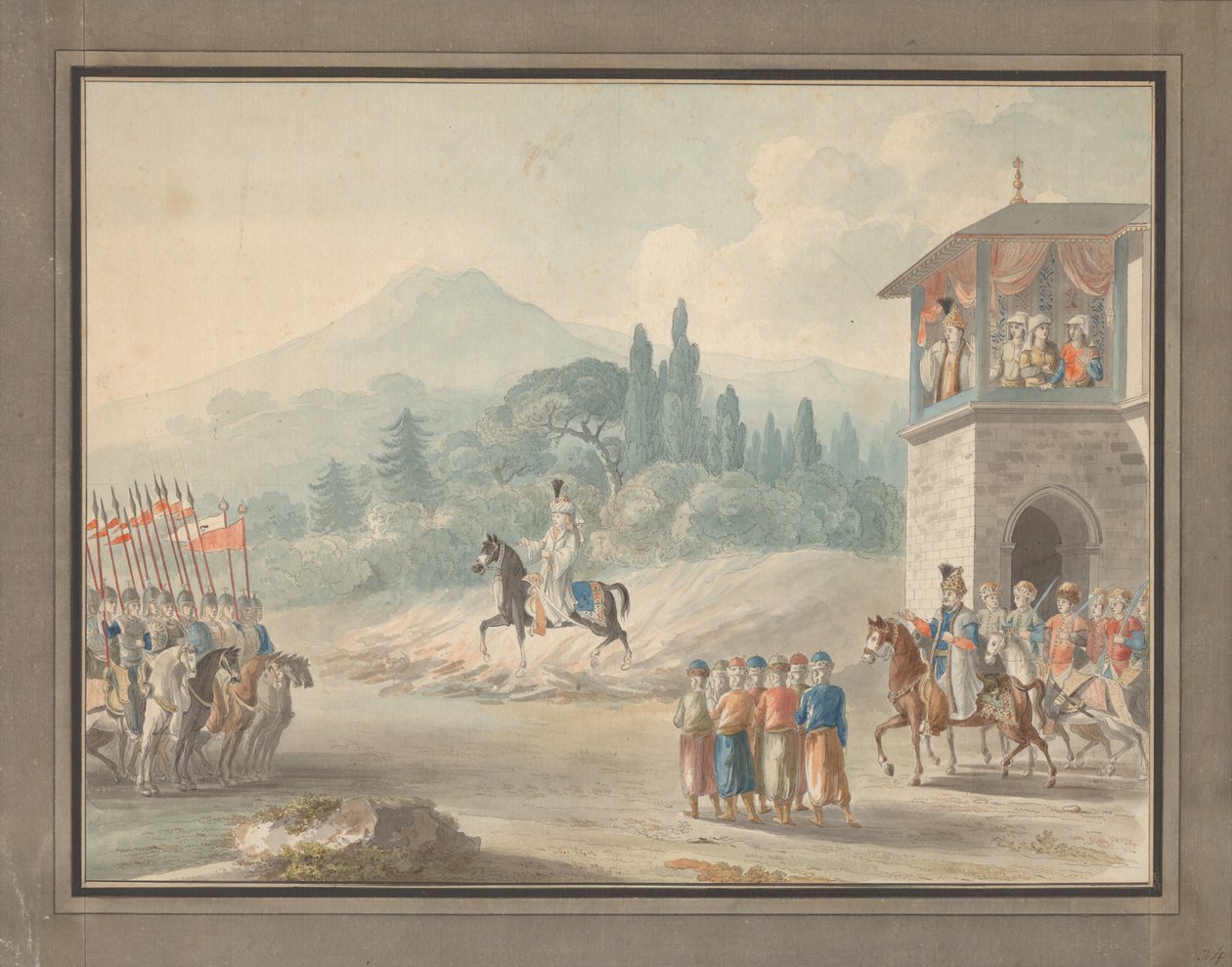 recenze gruzínské jízdy, c. 1780 od Unbekannt