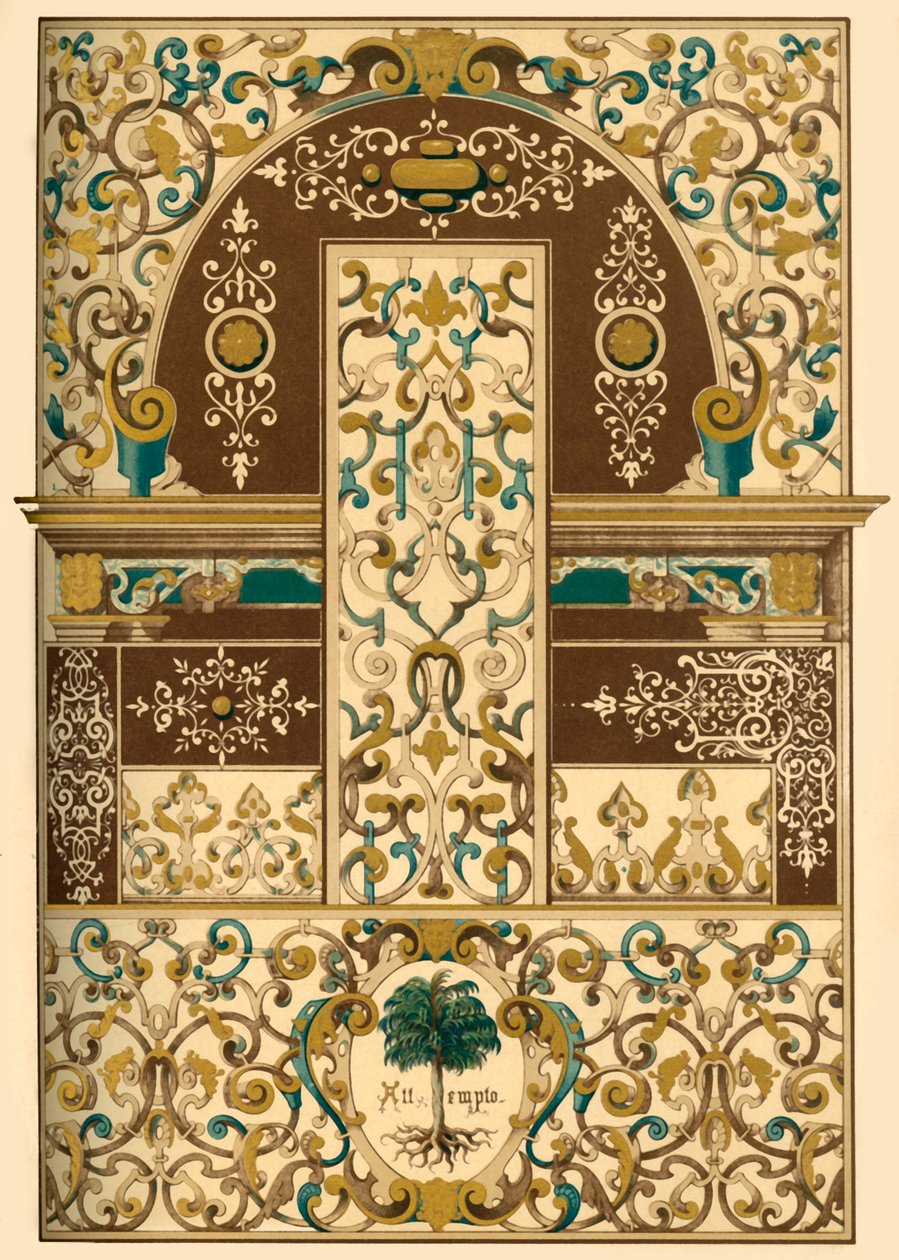 Německá renesanční nástropní a nástěnná malba, 1898. od Unbekannt