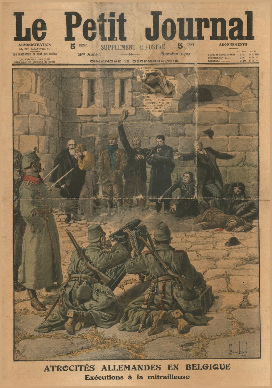 Německá zvěrstva v Belgii: poprava kulometem, 1915. od Unbekannt