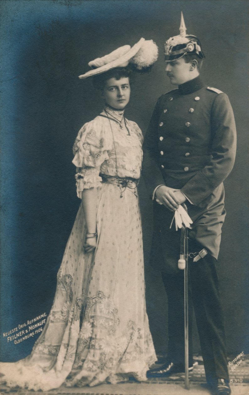 německý pár. S mužem v uniformě, 1906 od Unbekannt