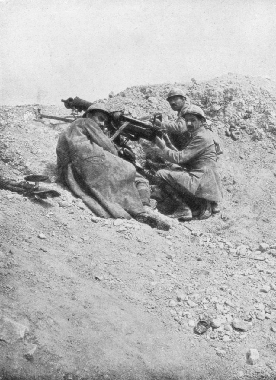 Německý kulomet použitý proti nepříteli, Verdun, Francie, 1917 od Unbekannt