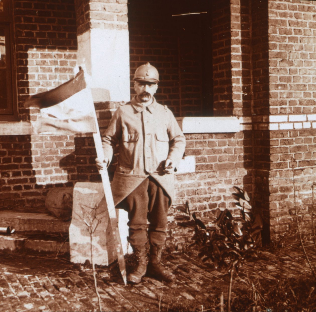 Německé prapory, Carency, severní Francie, c1914-c1918. od Unbekannt