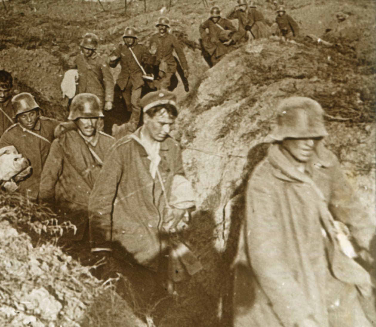 Němečtí vojáci, Bois des Chevaliers, Vaux, severní Francie, c1914-c1918 od Unbekannt