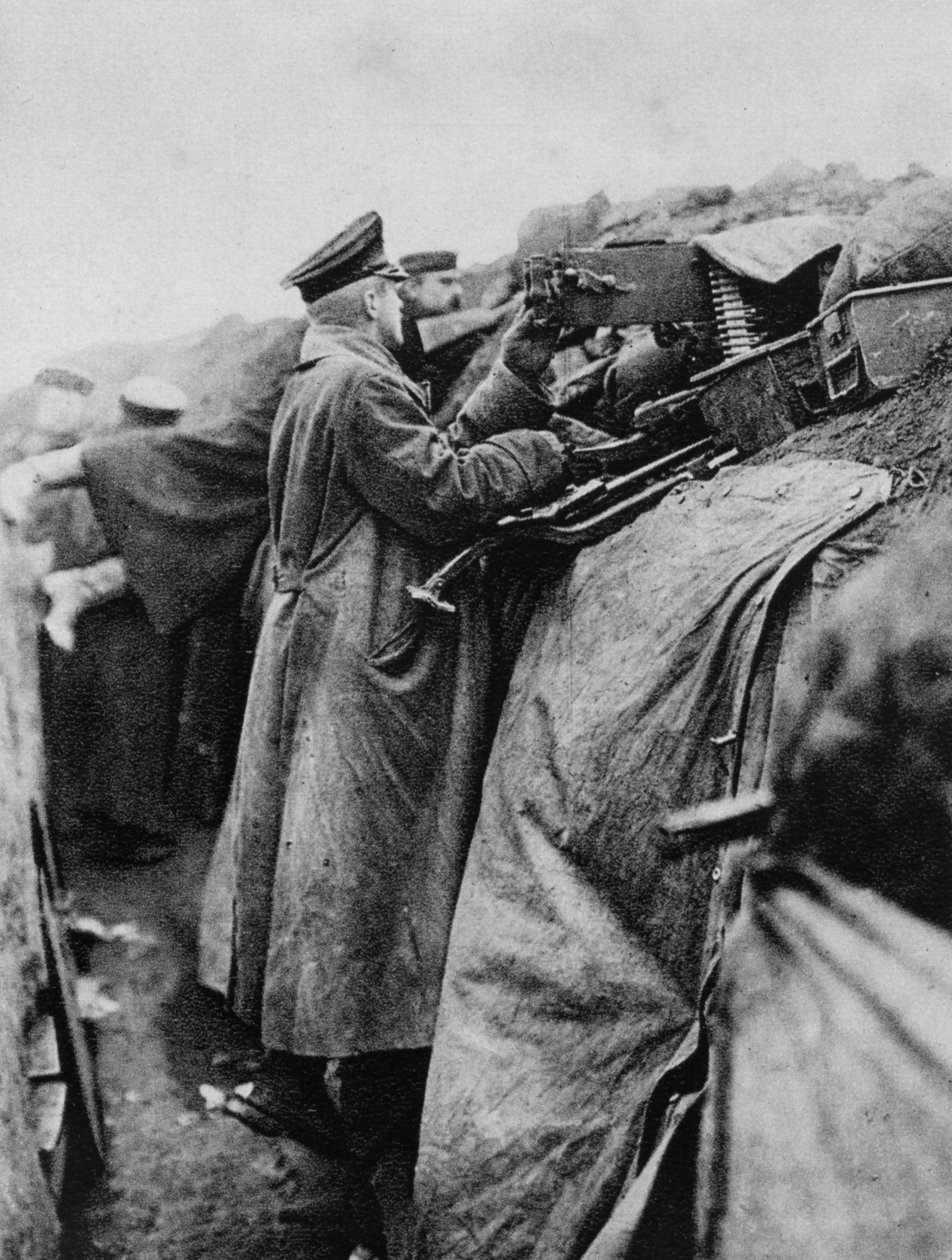 Němečtí vojáci v zákopu, první světová válka, 1915 od Unbekannt