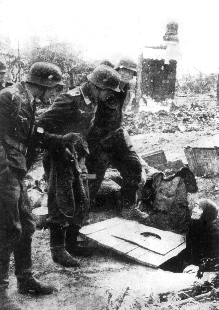Německé jednotky vstupují do Stalingradu, Rusko, září 1942 od Unbekannt