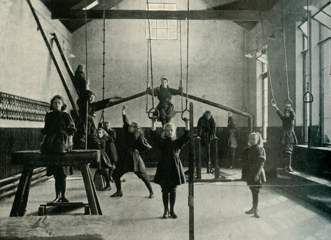 Gymnastky v Královském ústavu pro hluchoněmé, Friar Gate, Derby, 1902. od Unbekannt