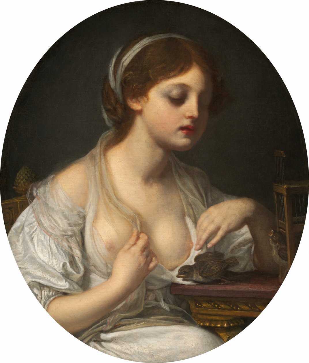 Dívka s ptáky, c. 17801782. od Unbekannt