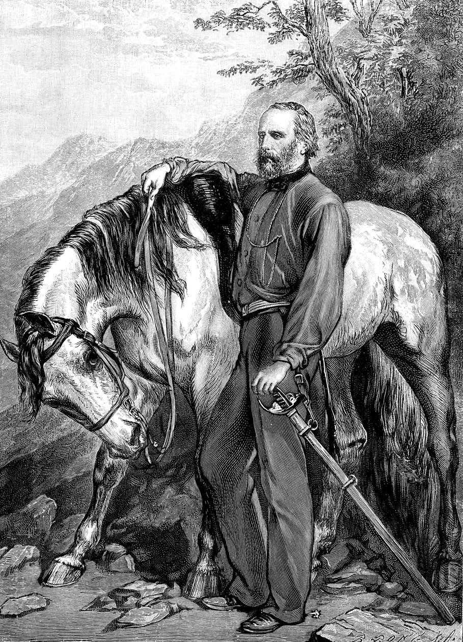 Giuseppe Garibaldi , italský vlastenec a voják Risorgimento, 1861. od Unbekannt