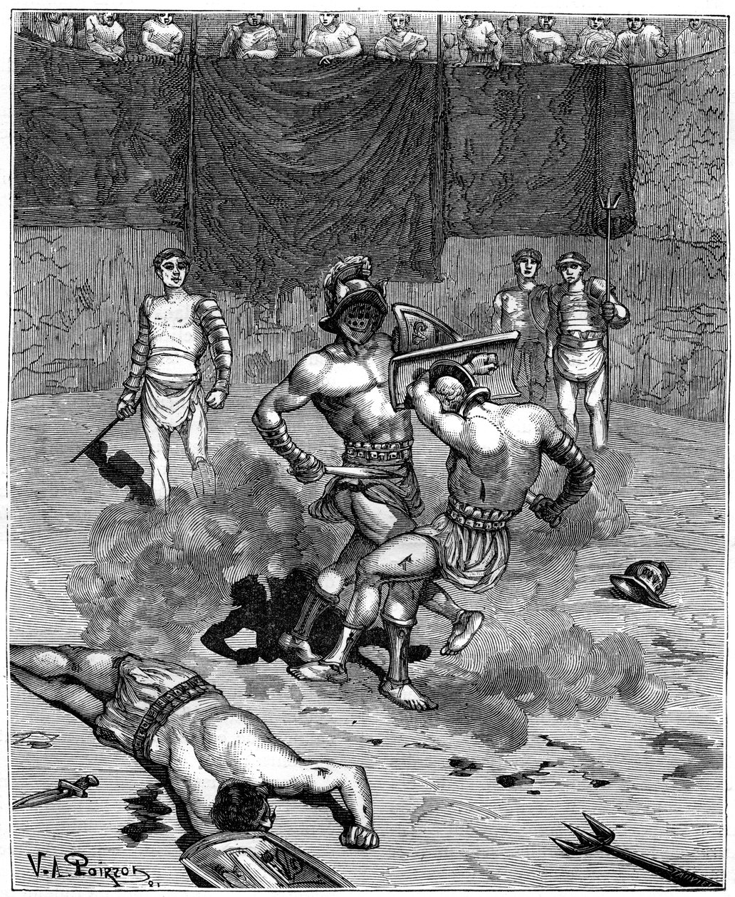 Gladiátorský boj, 1882-1884 od Unbekannt