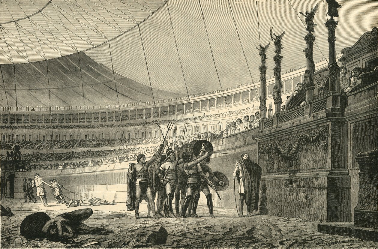 Gladiátoři zdraví císaře před vstupem do boje, 1890. od Unbekannt
