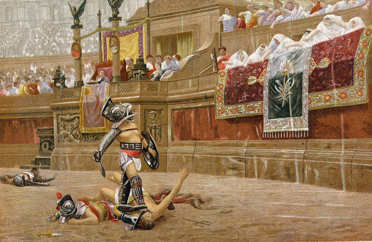 Gladiátoři v římské aréně od Unbekannt