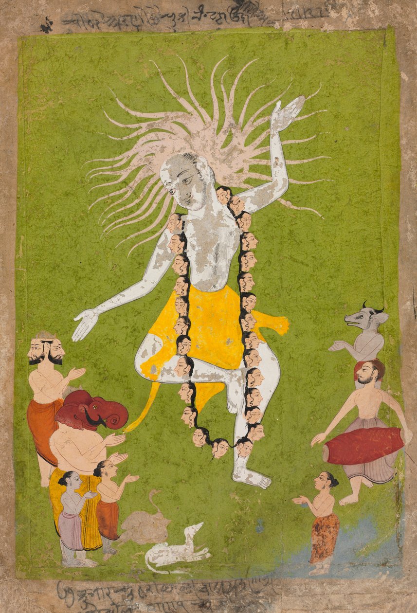 Bůh Šiva ve svém divokém aspektu jako Mahakala Dancing, c. 1700-1710. od Unbekannt