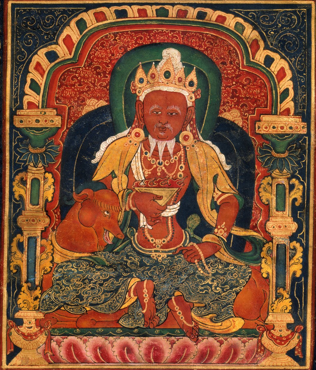 God of Fire, Agni, of Medicine Buddha Mandala od Unbekannt