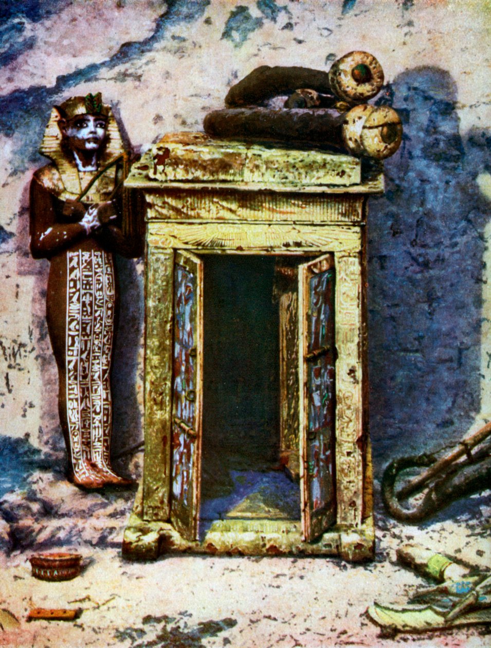 Zlatá svatyně v předsíni Tutanchamonovy hrobky, Egypt, 1933-1934 od Unbekannt