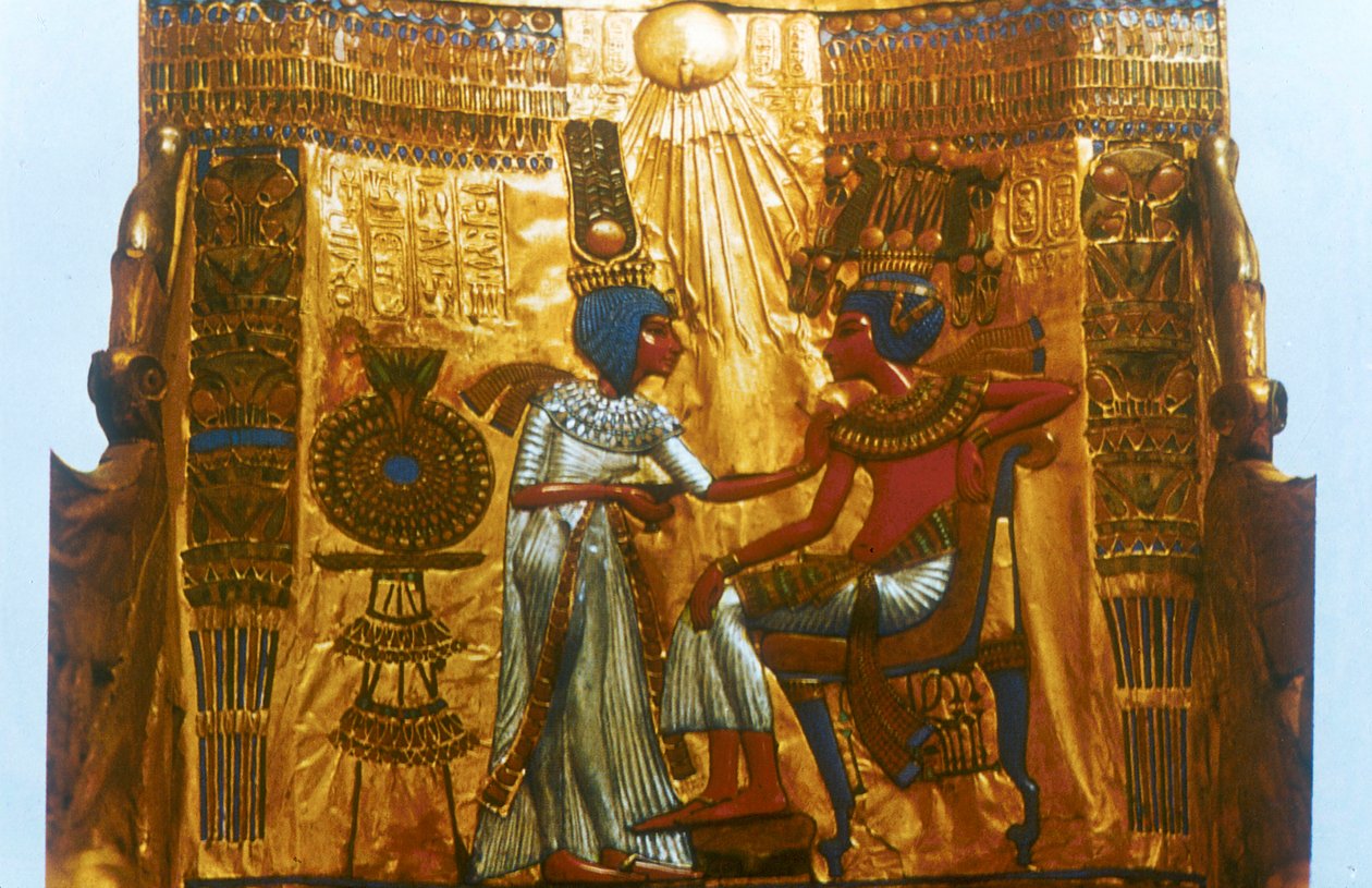 Zlatý trůn Tutanchamona, starověký Egypt, 18. dynastie, Nová říše, 14. století před naším letopočtem od Unbekannt