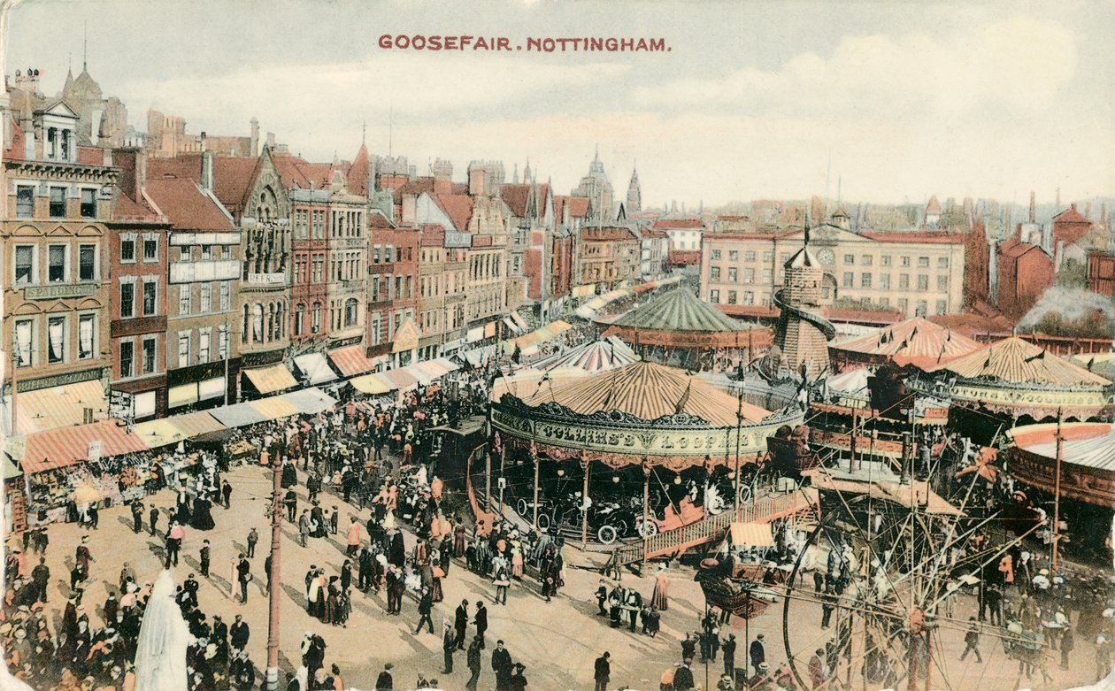 Goose Fair, Market Place, Nottingham, Nottinghamshire, 1907 od Unbekannt