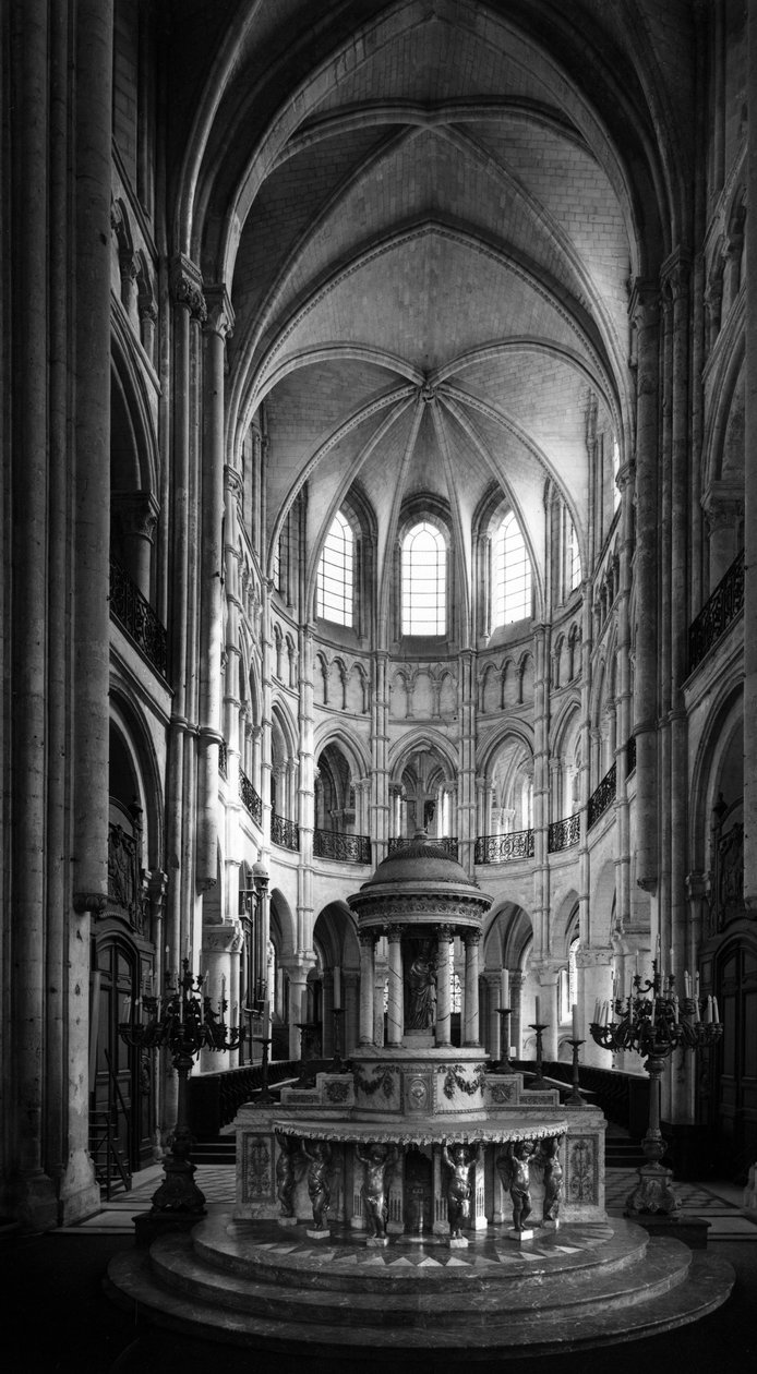 Gotické umění: pohled na chór Cathedrale Notre Dame de Noyon (12.-13. století). (Oise) od Unbekannt