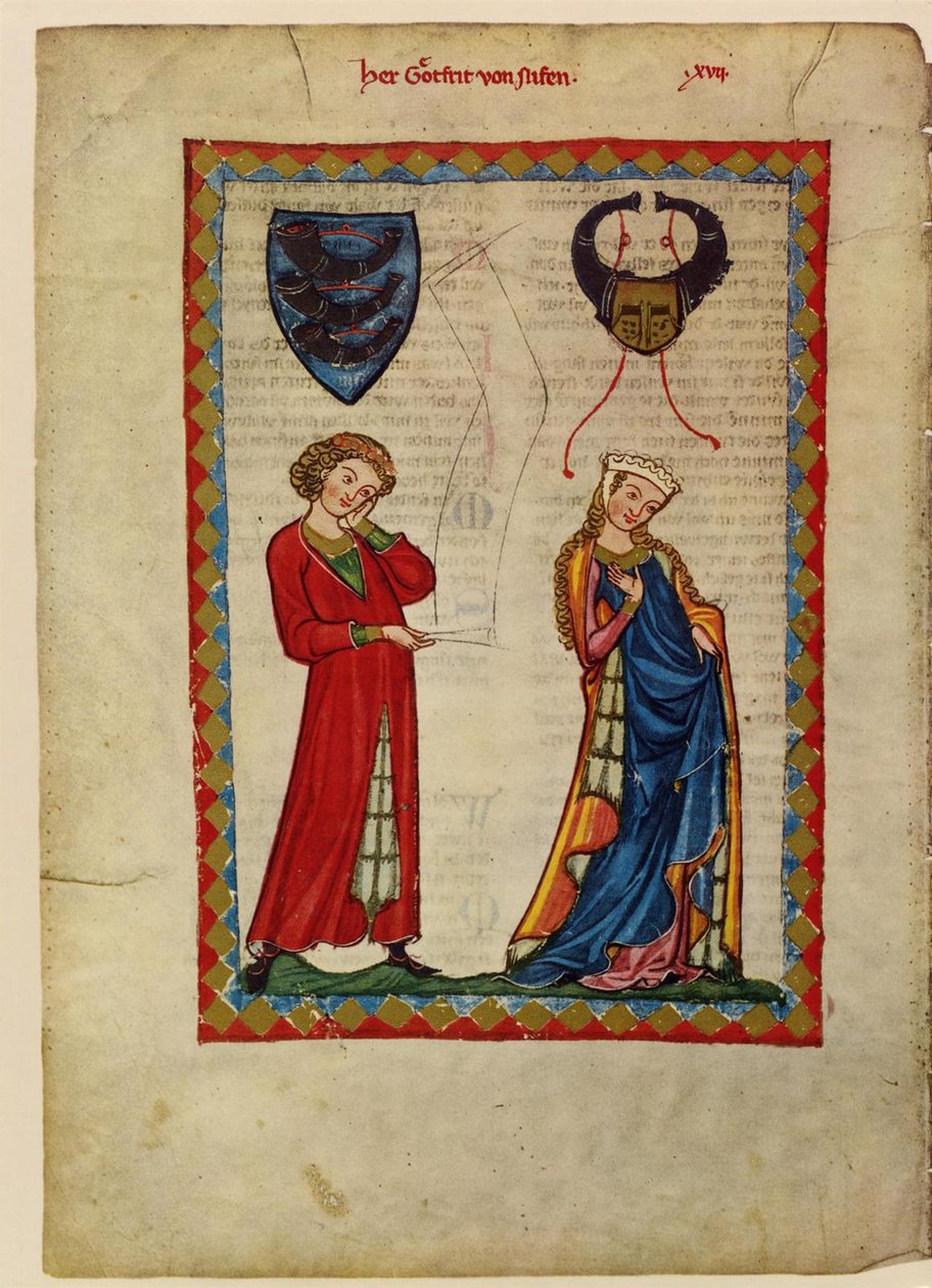 Gottfried von Neifen z kodexu Manesse, mezi 1305 a 1340 od Unbekannt