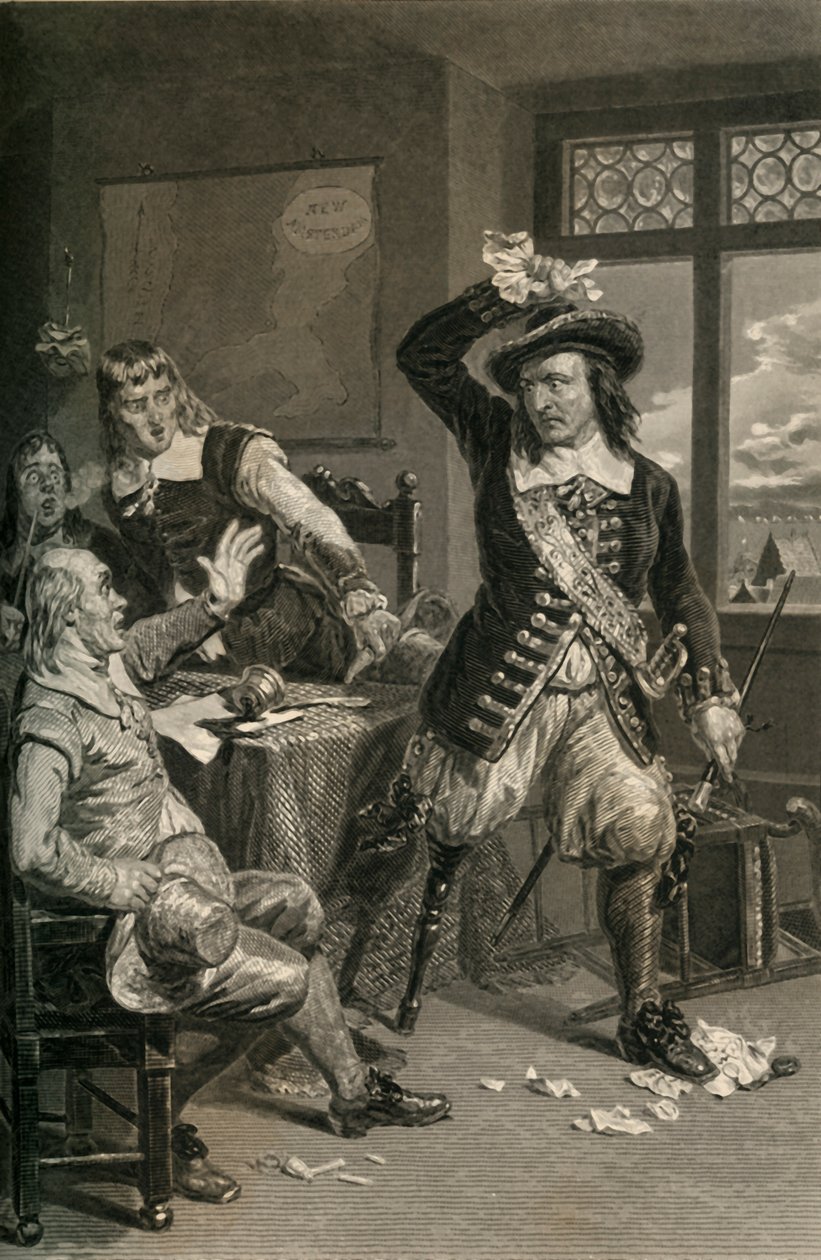 Guvernér Stuyvesant Destroying The Summons To Surrender, 1877. od Unbekannt