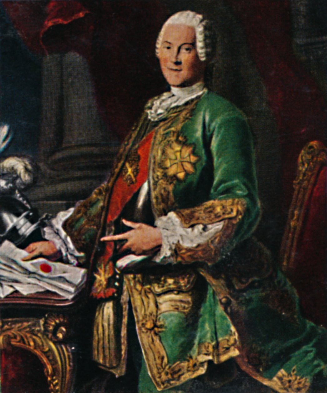 Graf von Brühl 1700-1763. - Stich nach dem Gemälde von Silvestre, 1934. od Unbekannt