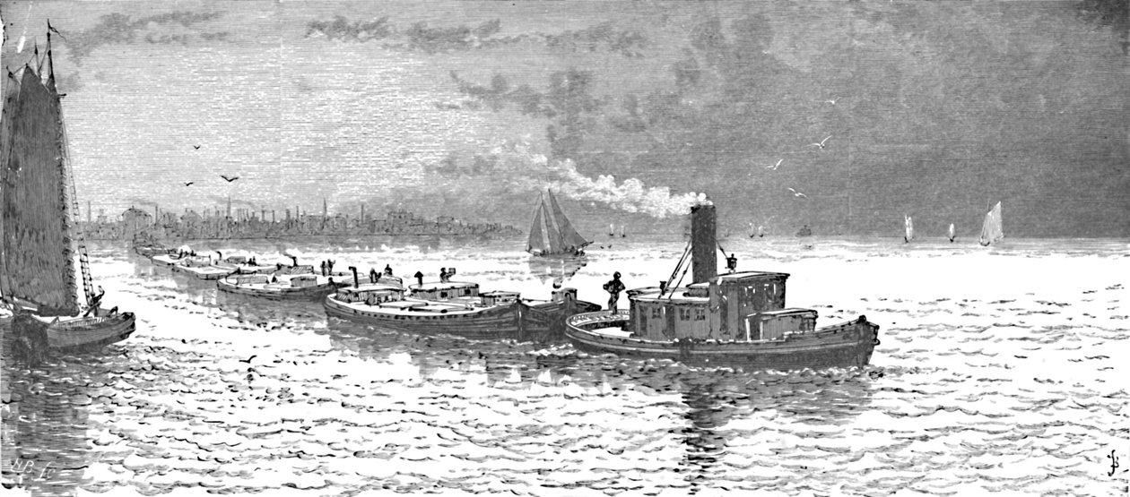 Grain-Vessels opouštějící Chicago, 1883 od Unbekannt