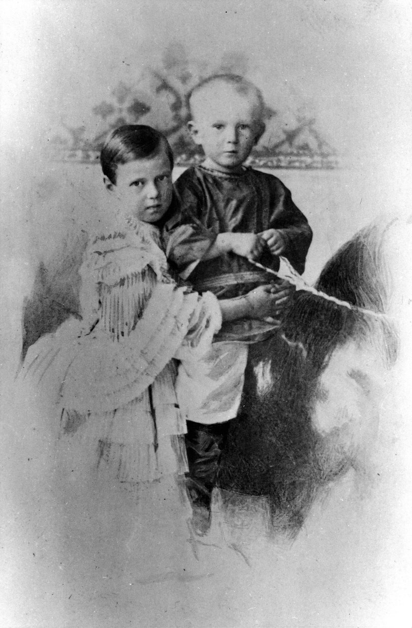 Velkokněžna Maria Alexandrovna a velkovévoda Sergej Alexandrovič z Ruska, c1860-c1862 od Unbekannt