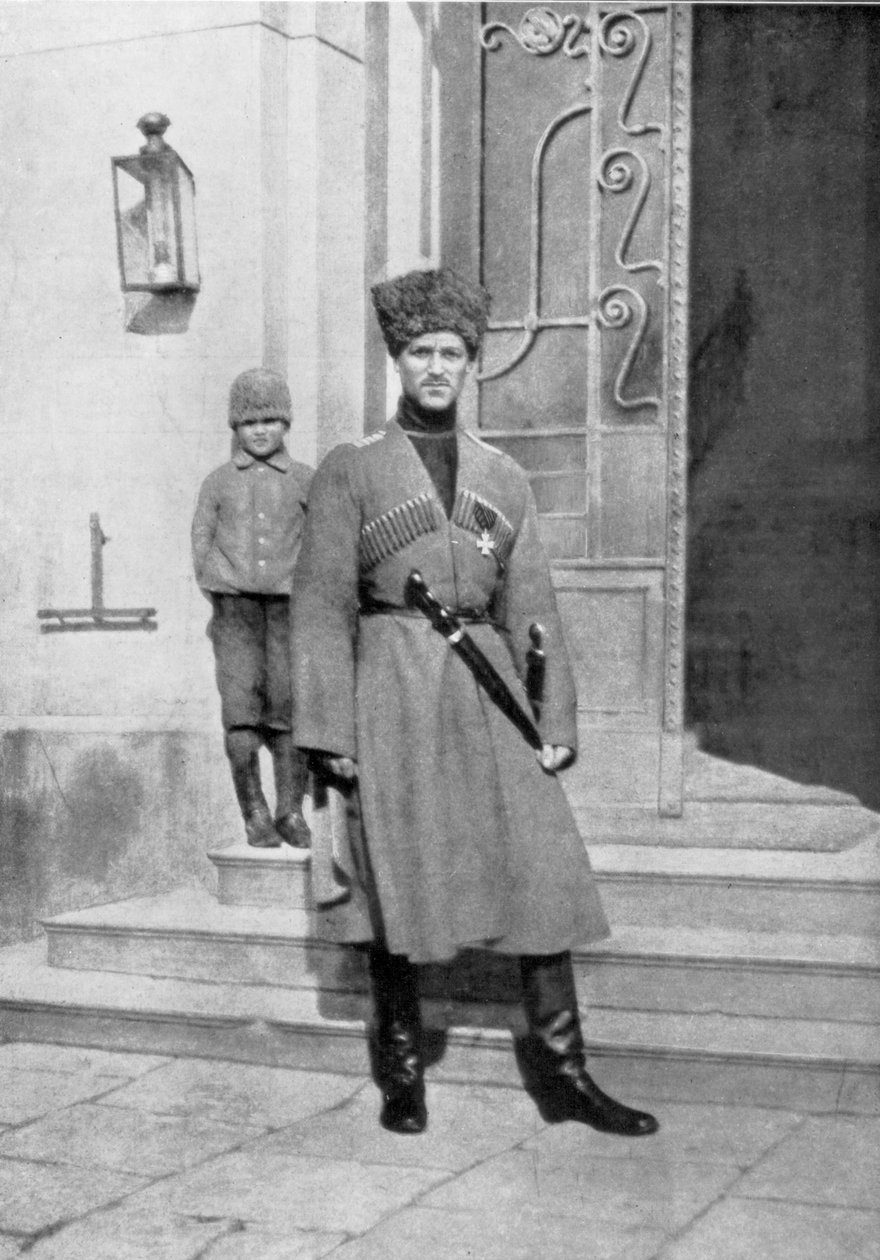 Velkokníže Michael Alexandrovič Ruska v kozácké uniformě, 1917 od Unbekannt
