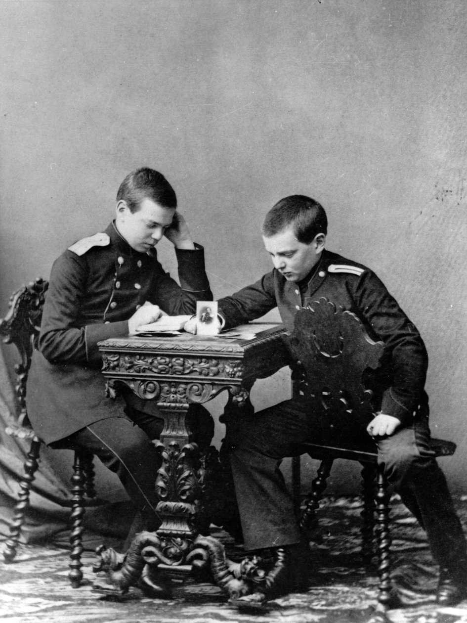 Velkovévodové Alexandr Alexandrovič a Vladimir Alexandrovič z Ruska, c1859-c1861 od Unbekannt