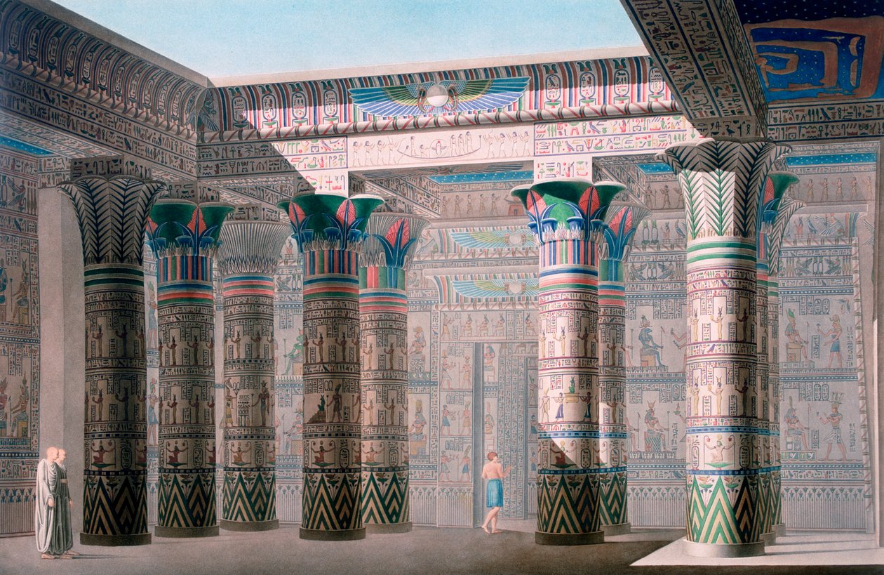 Velký chrám, Isle of Philae, Núbie, Egypt, 19. století od Unbekannt