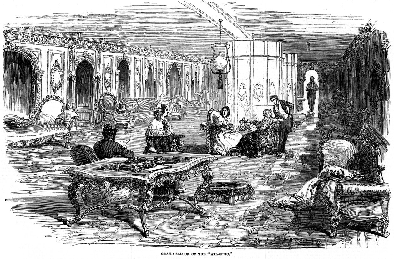 Velký salon parníku Atlantic, 1850 od Unbekannt