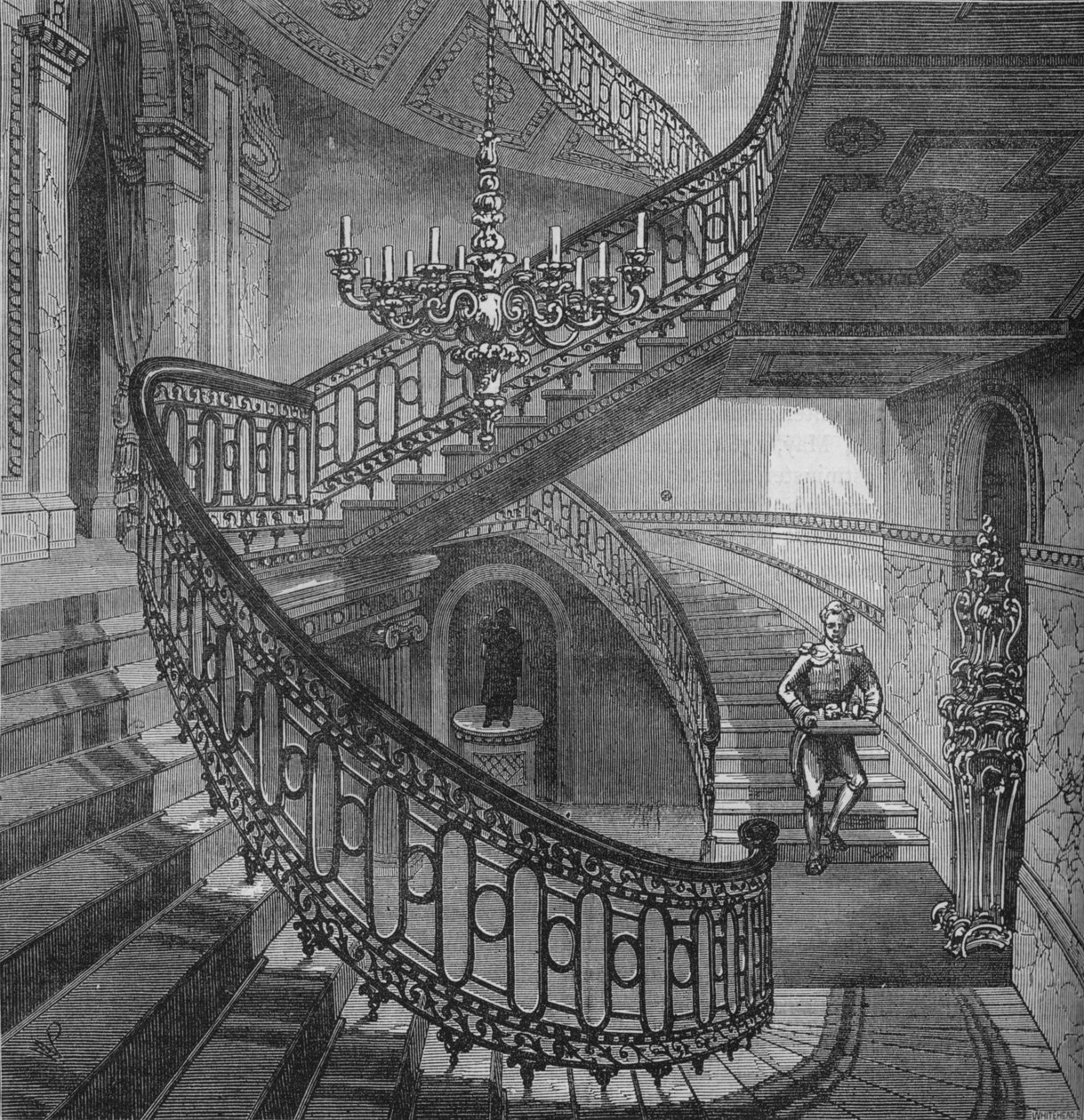 Velké schodiště v Carlton House, Westminster, Londýn, c1820 1878 od Unbekannt