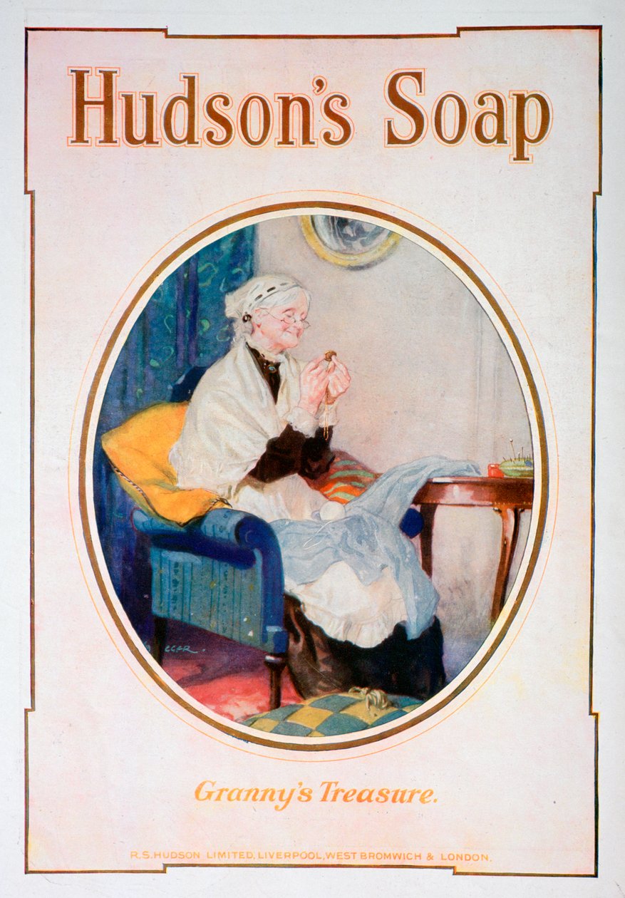 Poklad babičky, reklama na mýdlo Hudsons, 1918 od Unbekannt