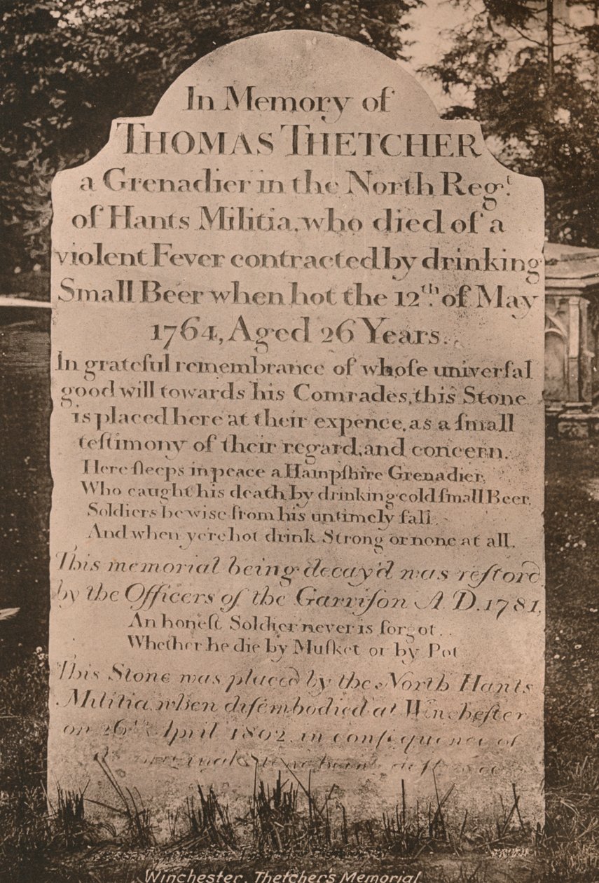 Náhrobek Thomase Thetchera, Winchesterská katedrála, Hampshire, počátek 20. století od Unbekannt