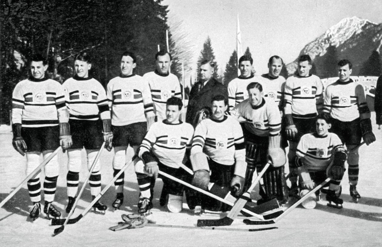 Hokejový tým Velké Británie, Zimní olympijské hry, Garmisch-Partenkirchen, Německo, 1936 od Unbekannt