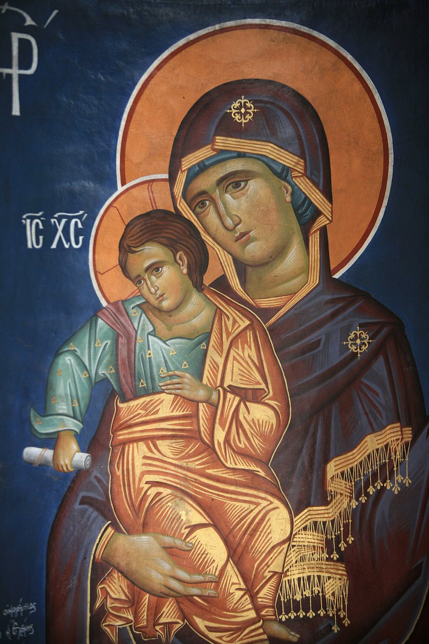 Řecká ortodoxní ikona: Panna a dítě Thessaloniki Řecko od Unbekannt