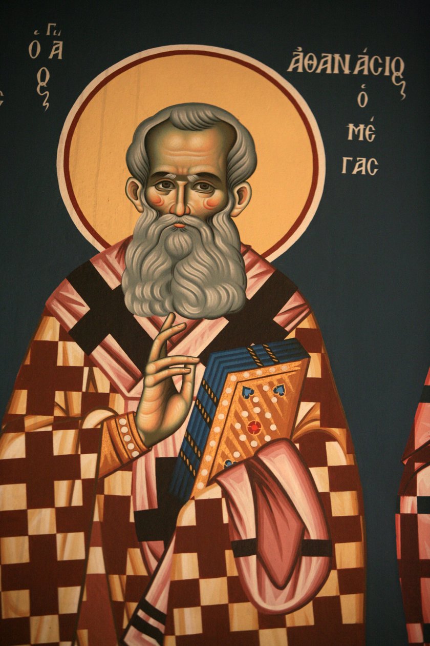 Řecká ortodoxní ikona znázorňující svatého Athanase, velkého Soluňského Řecka od Unbekannt