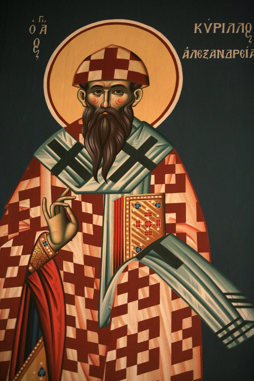 Řecká ortodoxní ikona znázorňující svatého Cyrila Alexandrijského Thessaloniki Řecko od Unbekannt