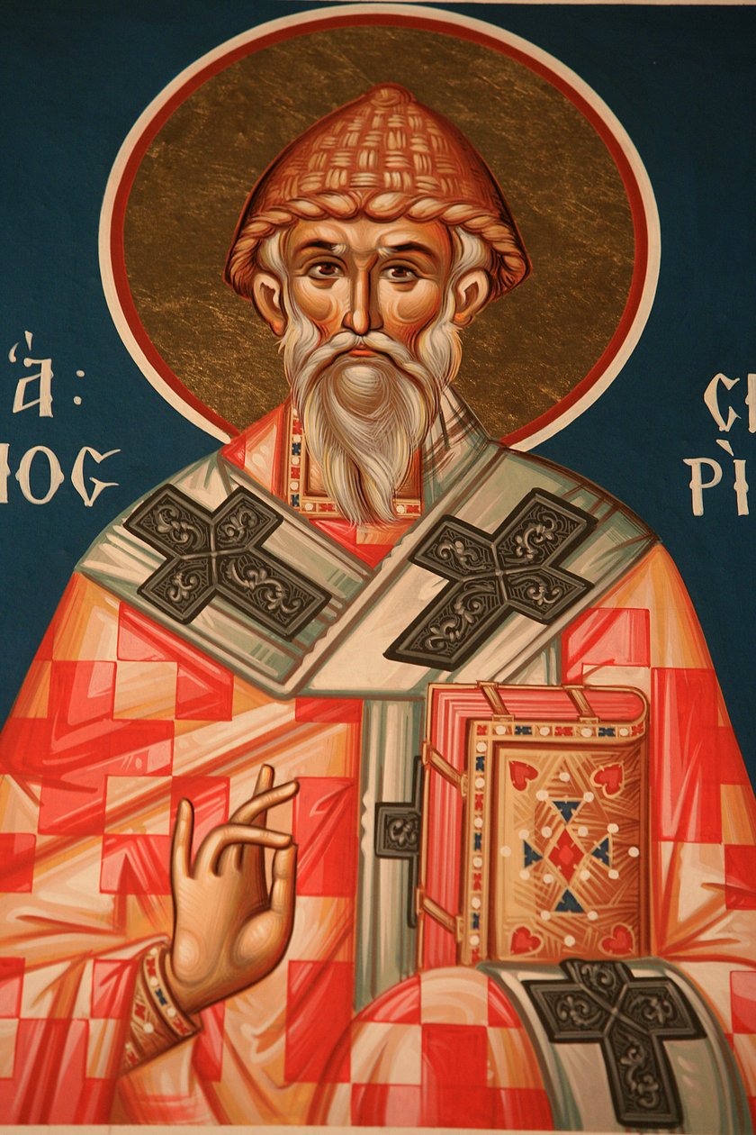 Řecká ortodoxní ikona zobrazující svatého Spiridona v Soluni Řecko od Unbekannt
