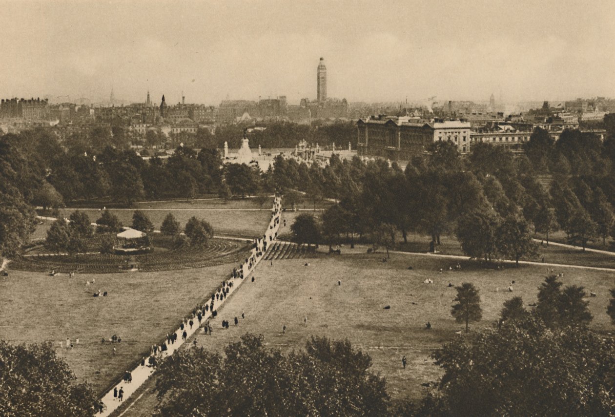 Green Park a Westminster ze struktury, která si uzurpovala pozemek starého Devonshire, c1935. od Unbekannt