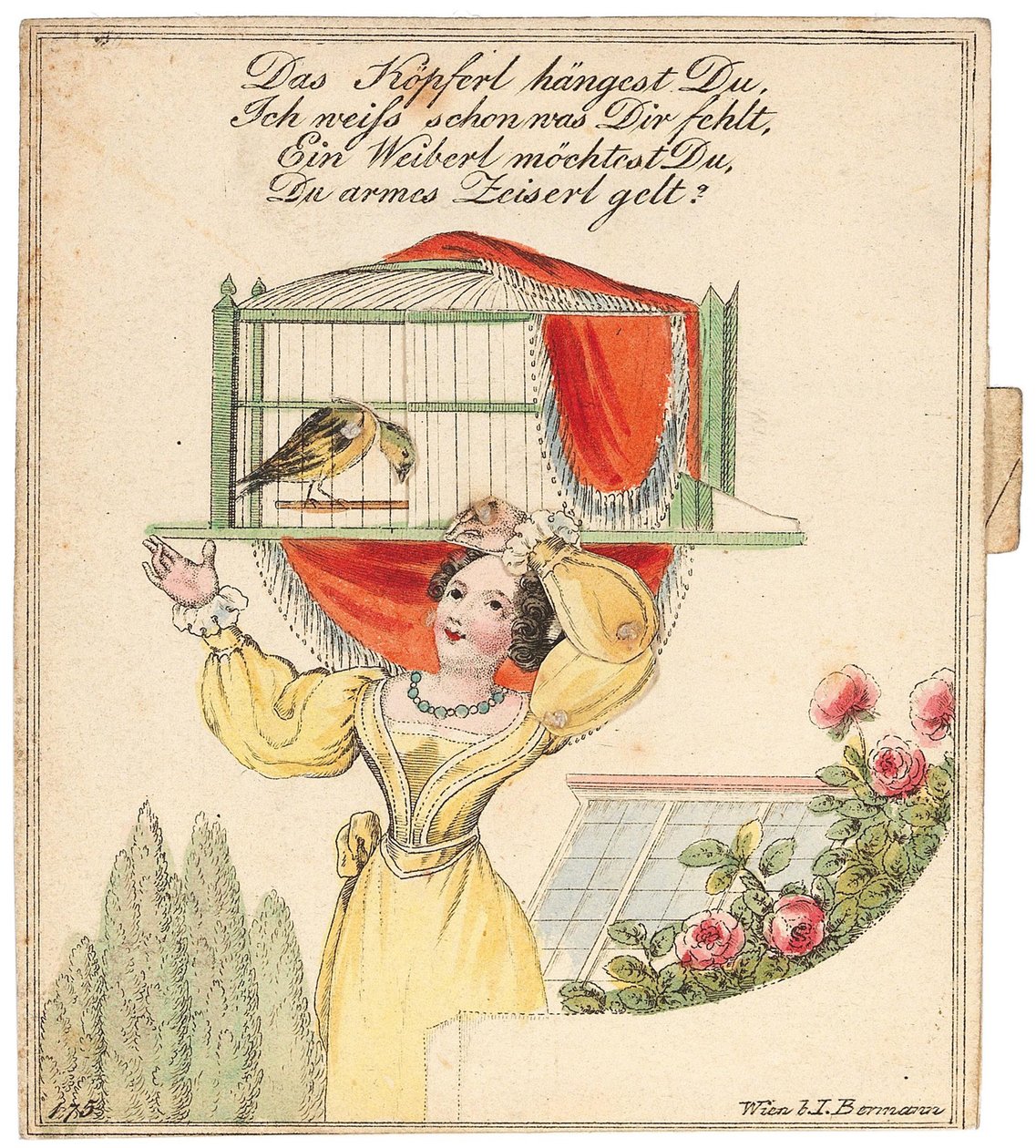 Blahopřání. Tvoje hlavička visí, vím, co je s tebou..., po roce 1815. od Unbekannt