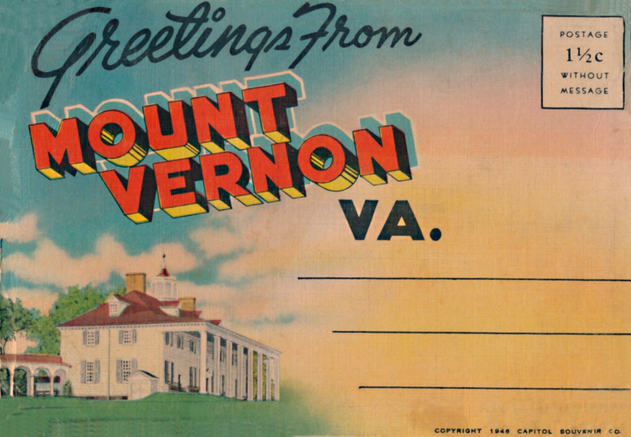 Pozdravy z Mount Vernon V.A., 1946 od Unbekannt