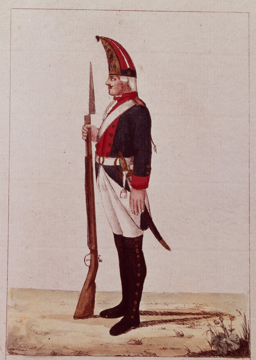 Granátník prvního praporu námořní pěchoty, 1786 od Unbekannt