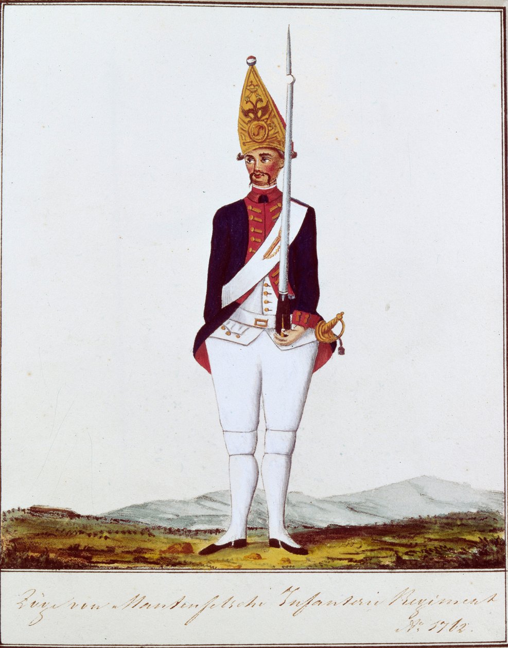 Granátník pluku Zöge von Manteuffel, 1762 od Unbekannt