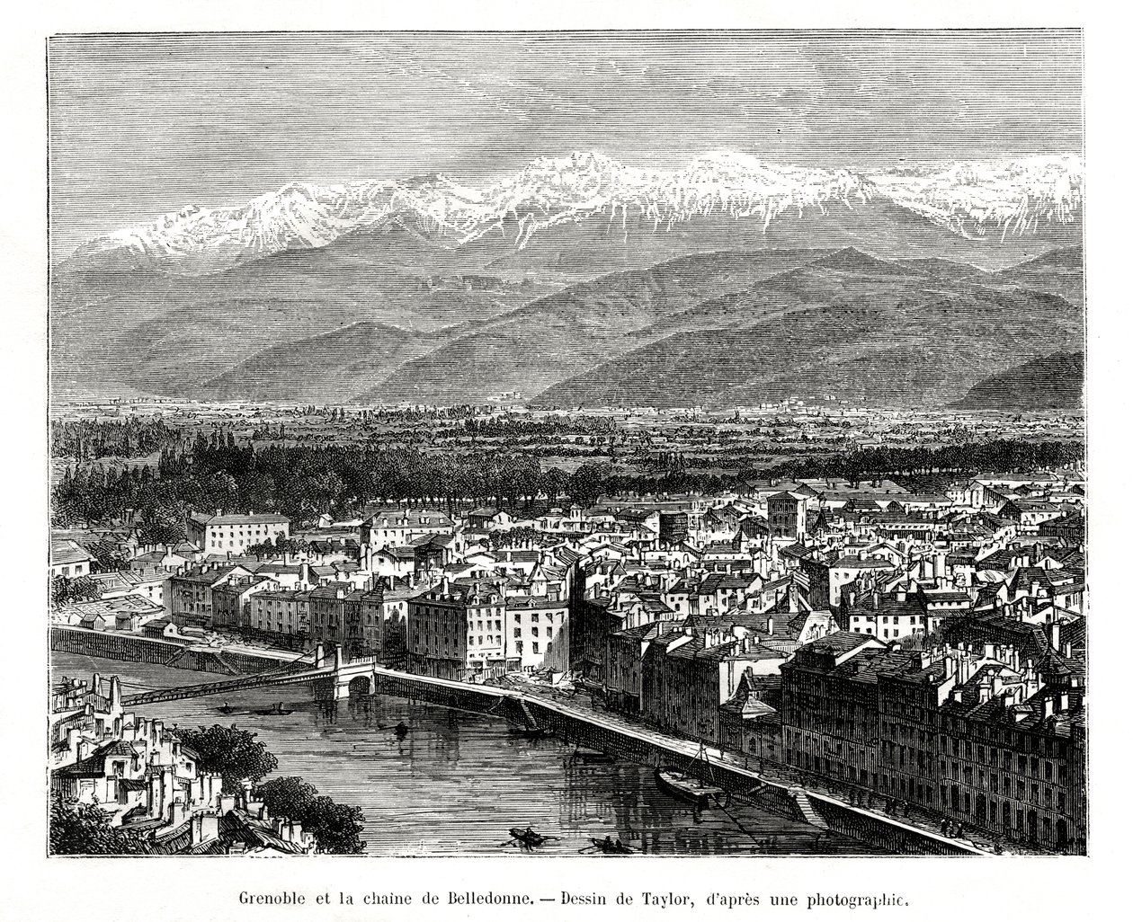 Grenoble z oblasti Belledonne, Francie, 1886 od Unbekannt