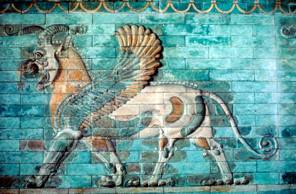 Reliéf lva gryfa v glazovaném zdivu, období Achajmenovců, starověká Persie, 530–330 př.n.l. od Unbekannt