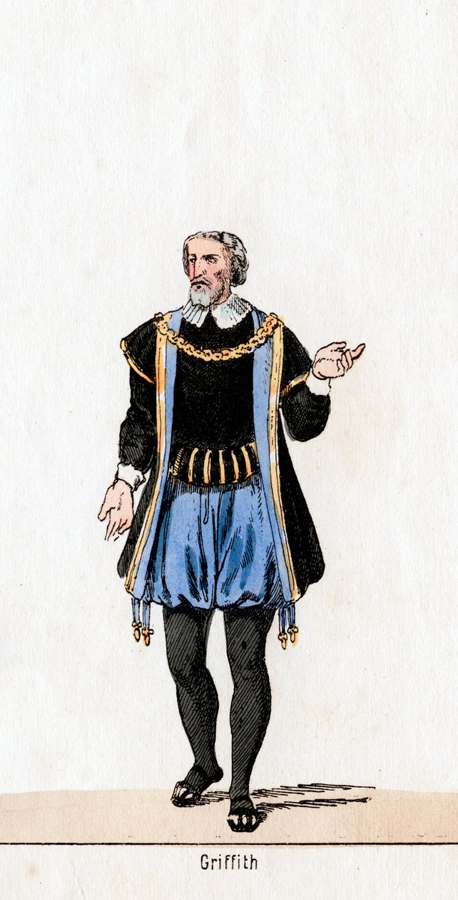 Griffith, návrh kostýmů pro Shakespearovu hru, Jindřich VIII., 19. století od Unbekannt