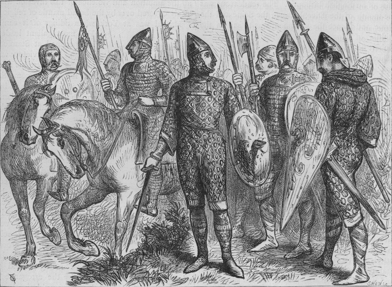 Skupina normanských vojáků n. l. 1066, c1880 od Unbekannt