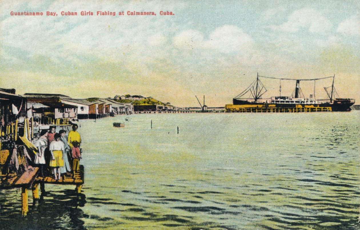 Guantánamo Bay, kubánské dívky rybaření v Caimanera, Kuba, c1910 od Unbekannt