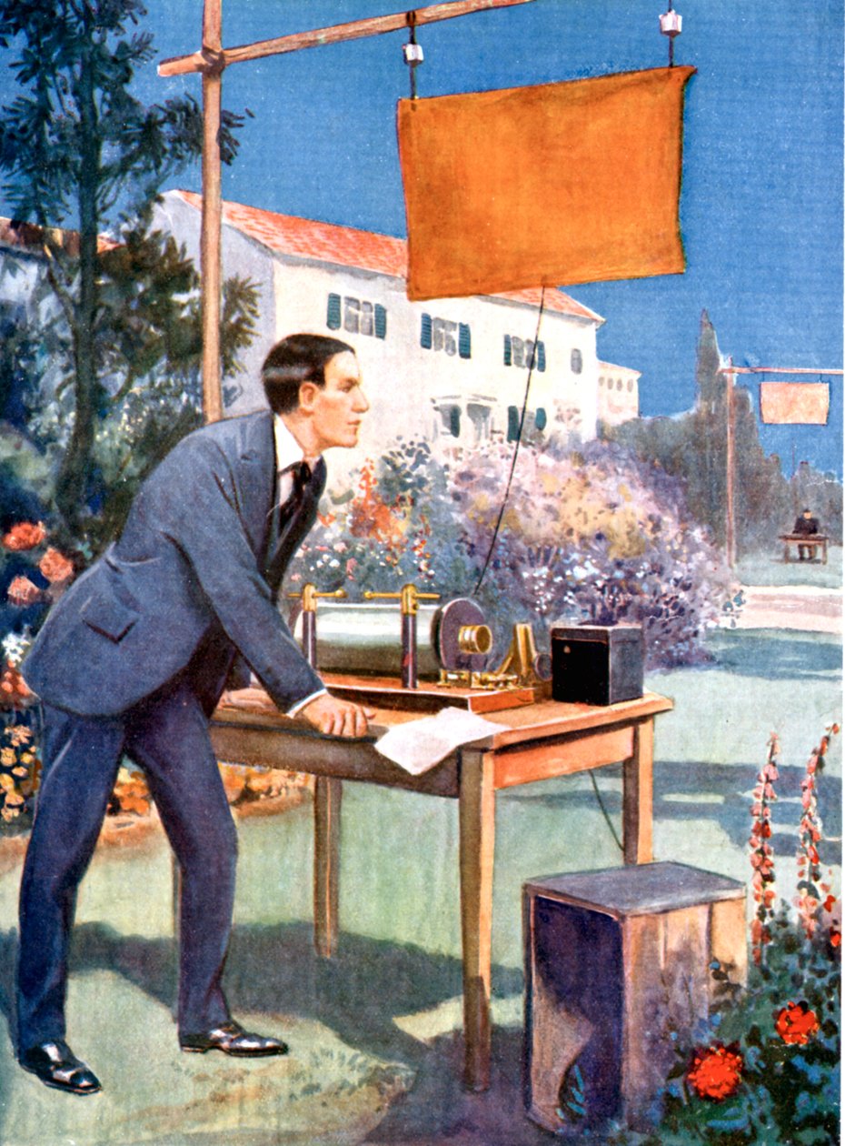 Guglielmo Marconi 1874-1937, italský fyzik a průkopník rádia od Unbekannt